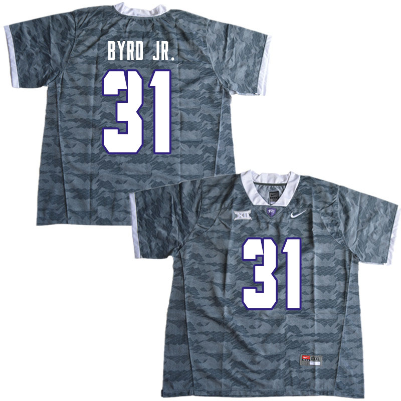 Men #31 Michael Byrd Jr. TCU Horned Frogs College Football Jerseys Sale-Gray - Click Image to Close